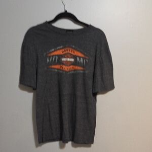 Harley-Davidson Charcoal Tee with Vibrant Orange Logo